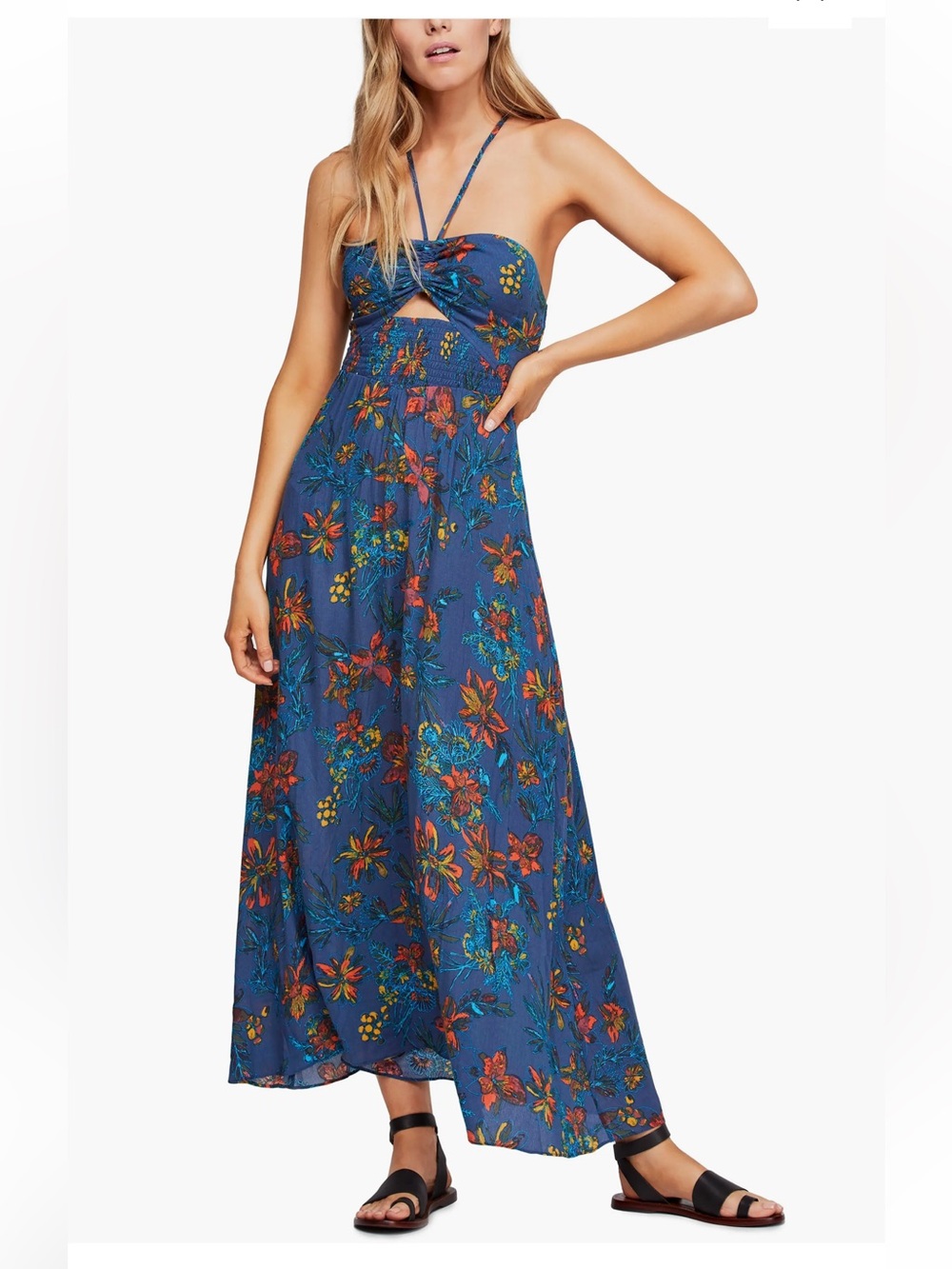 FREE PEOPLE Blue One Step Ahead Maxi Dress - Medium